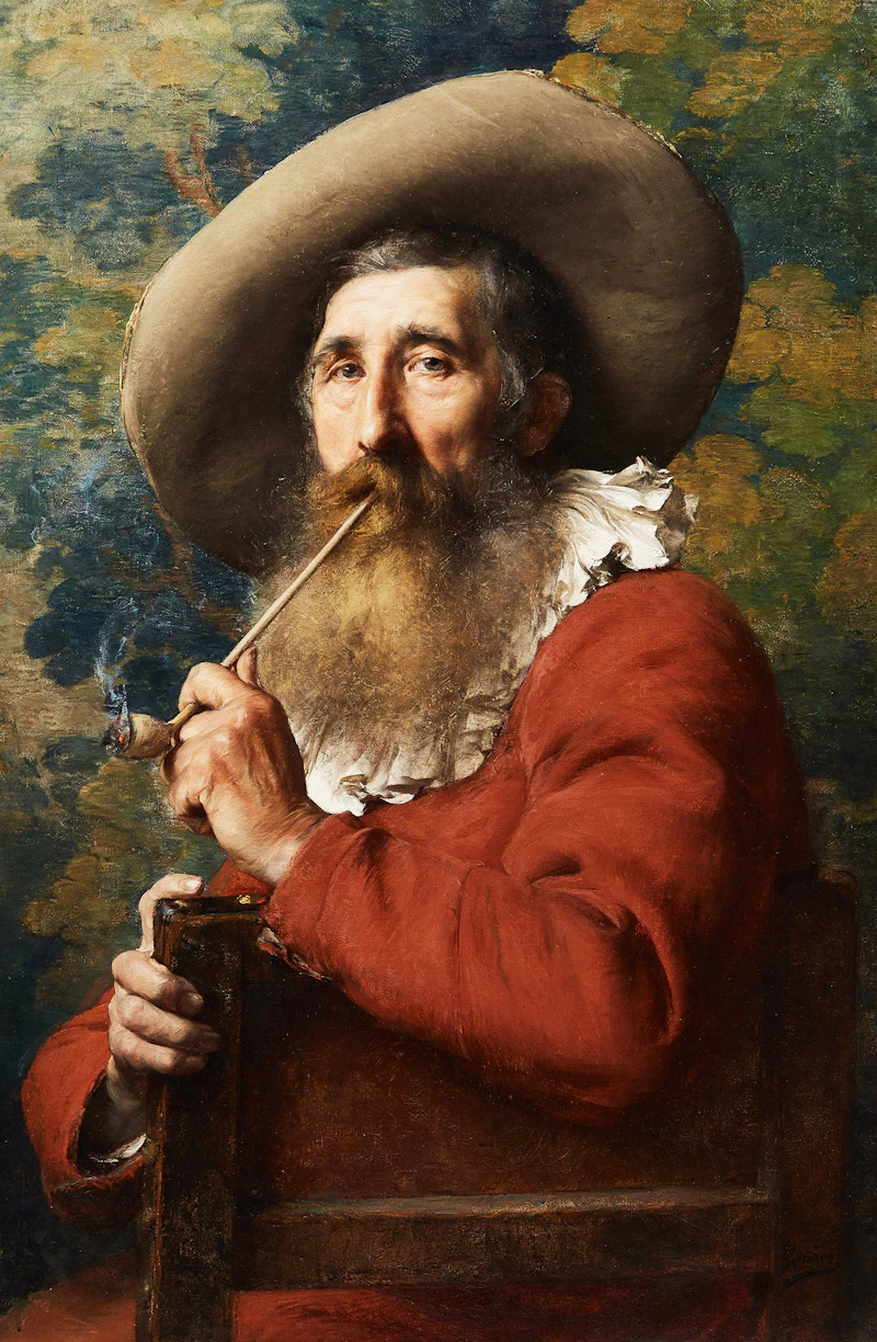 Man Smoking a Pipe by Jean Guillaume Rosier