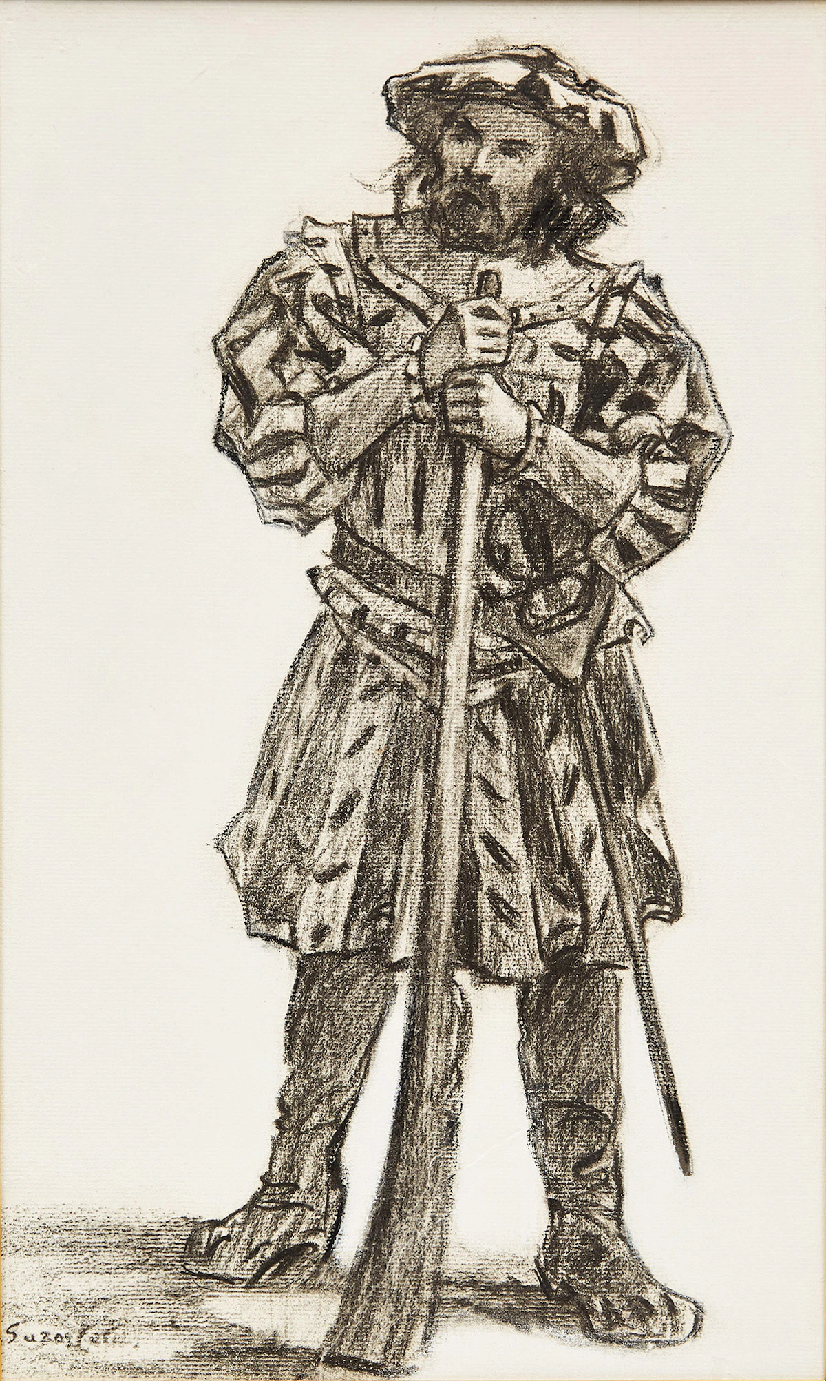 Marc-Aurèle de Foy Suzor-Coté, Old Guard, charcoal