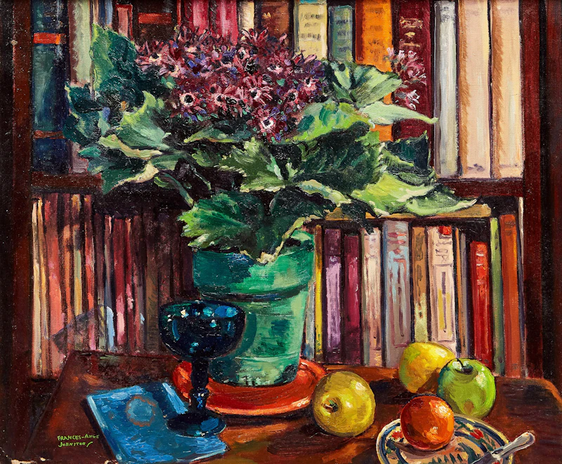 Cineraria and Books by Frances Anne Johnston