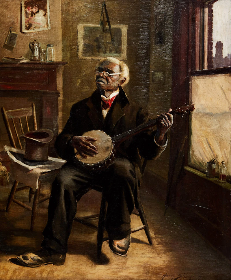 The Old Banjo Player by Harry Spiers