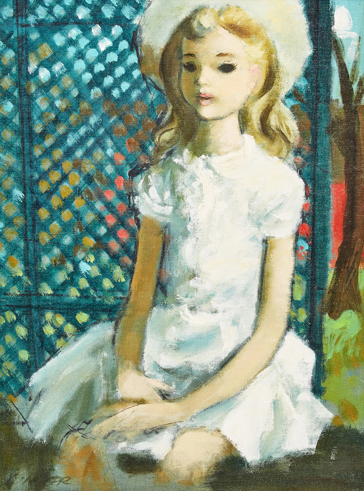William Arthur Winter, The Trellis, oil on canvas board