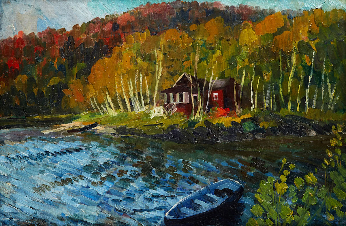 Alexandre Bercovitch, Shoreline Landscape, oil on board