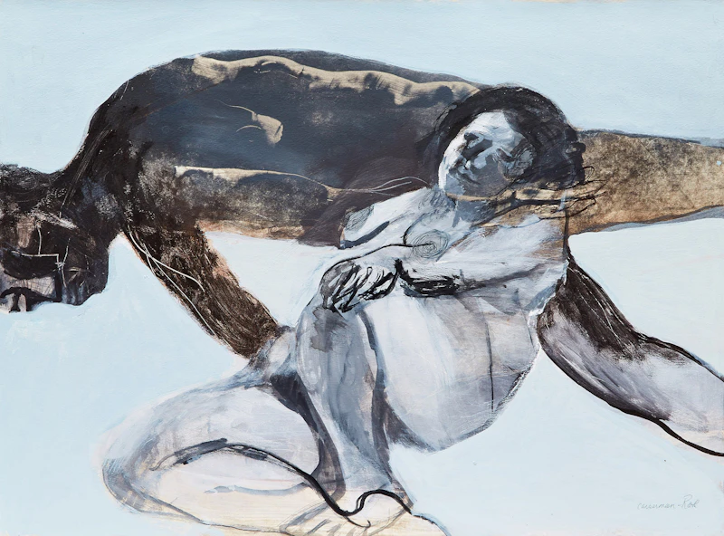 Ghitta Caiserman-Roth, Two Nudes, mixed media on paper