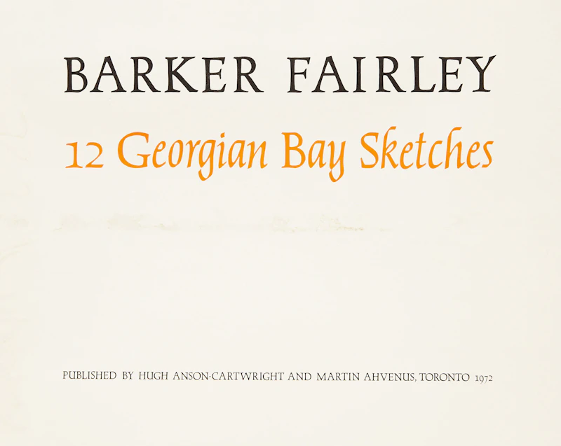 Barker Fairley, 12 Georgian Bay Sketches, twelve photolithographs
