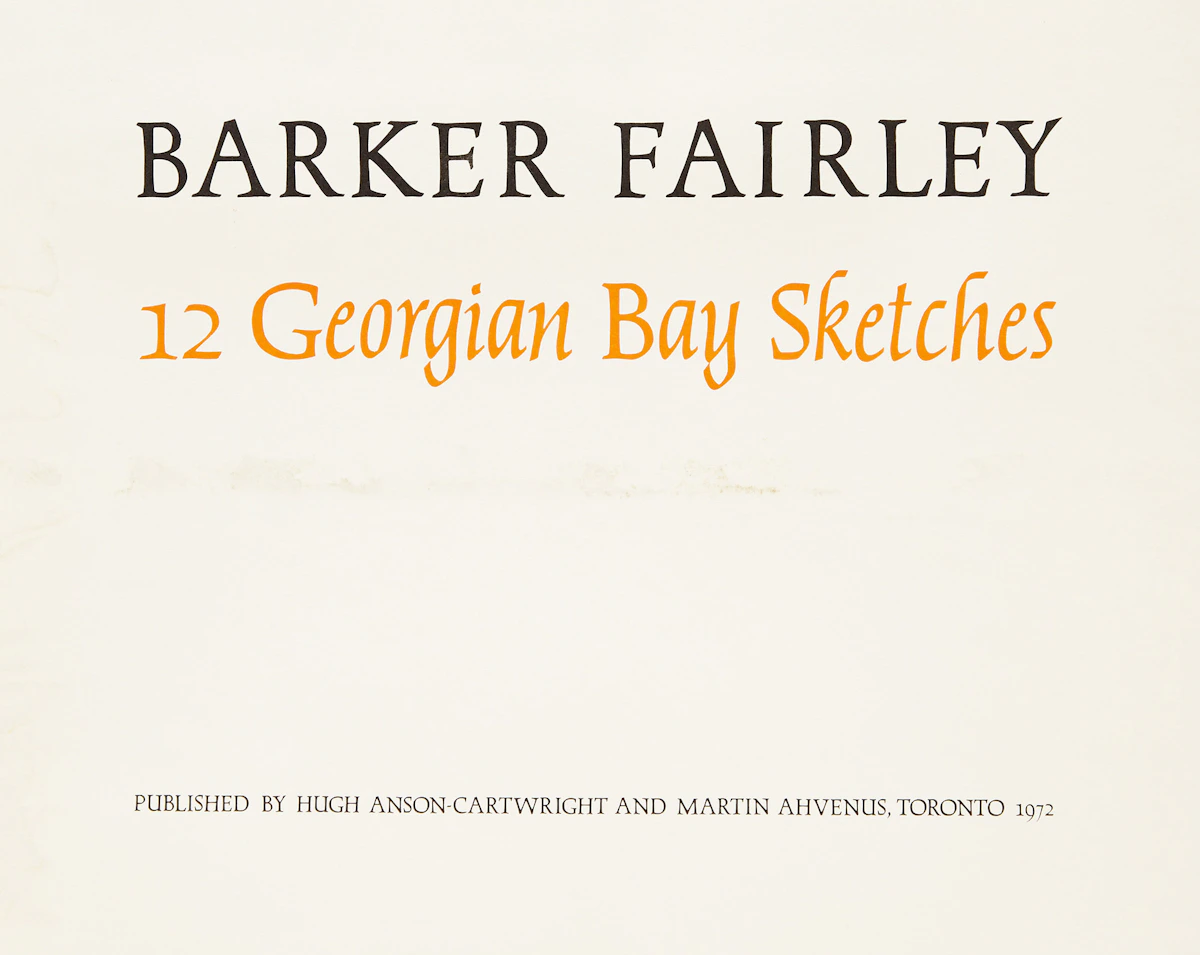 Barker Fairley, 12 Georgian Bay Sketches, twelve photolithographs