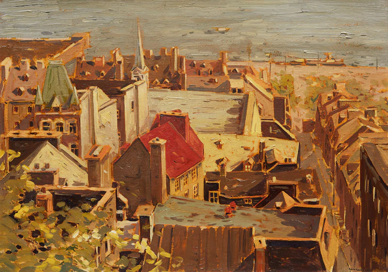 Arto Yuzbasiyan, City from Above, oil on canvas