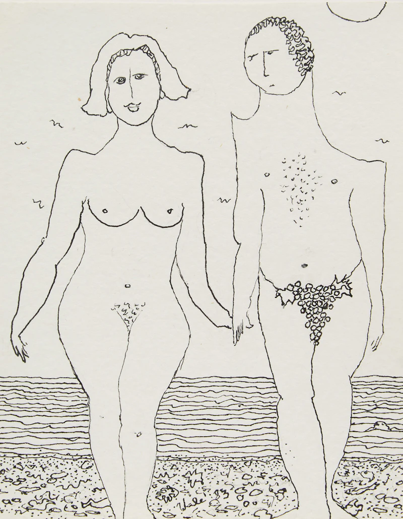 Florence Vale, Do You Like Grapes?, pen and ink on paper