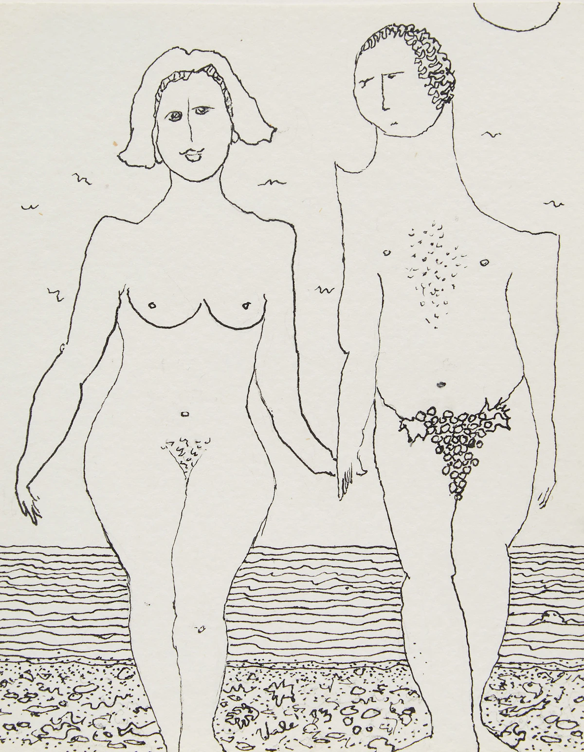 Florence Vale, Do You Like Grapes?, pen and ink on paper