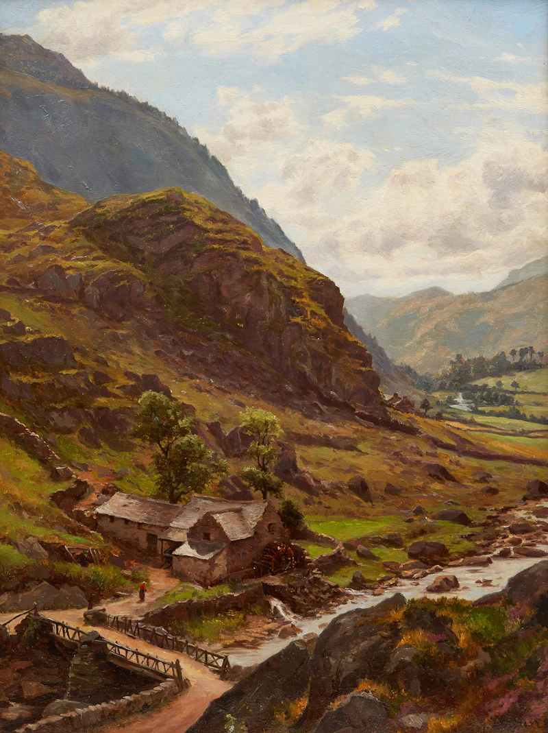 Gertrude Eleanor Spurr Cutts, View Near Beddgelert, oil on canvas