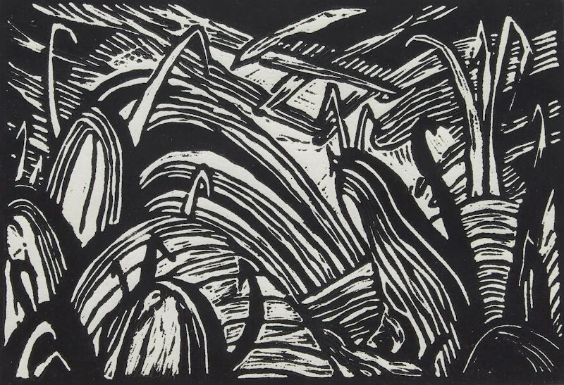 Isabel McLaughlin, Growth Forms, linocut