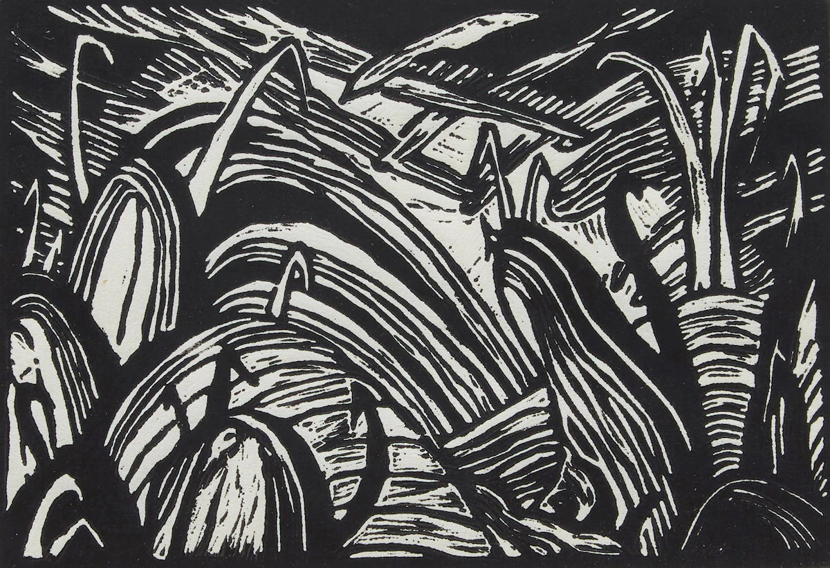 Isabel McLaughlin, Growth Forms, linocut