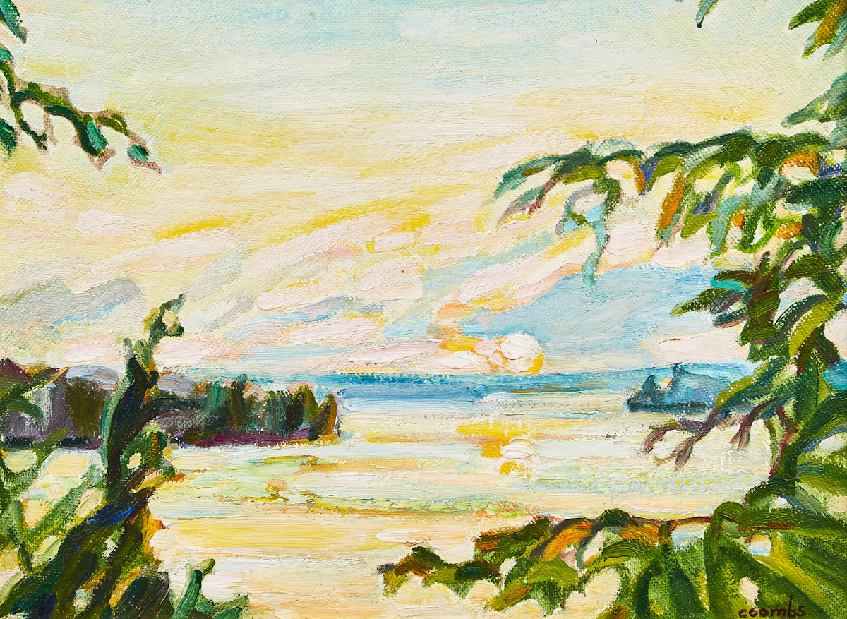Edith Grace Coombs, Dawn from our Verandah, Camp Charmette, Magnetawan, oil on board