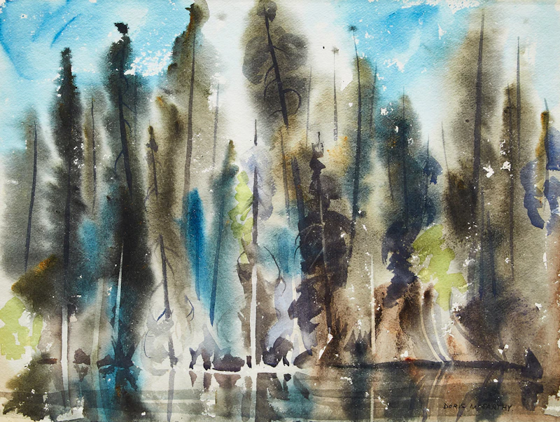 Doris Jean McCarthy, Grey Spruce, Inuvik, watercolour