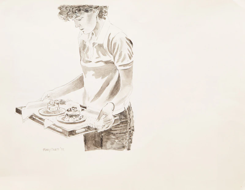 Mary Pratt, Barbie with Two Strawberry Shortcakes, watercolour