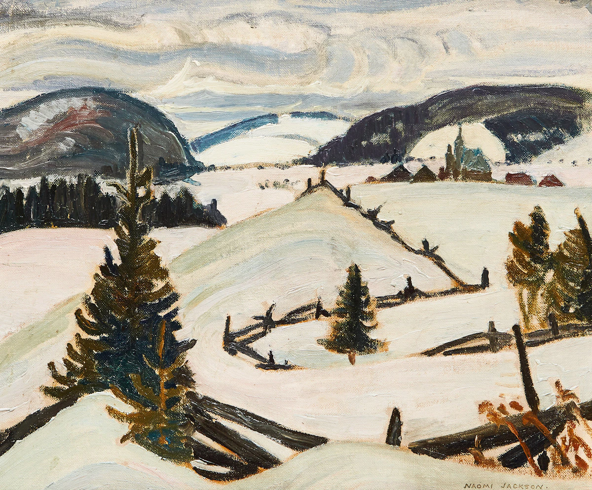 Naomi Jackson Groves, Winter Landscape, oil on canvas