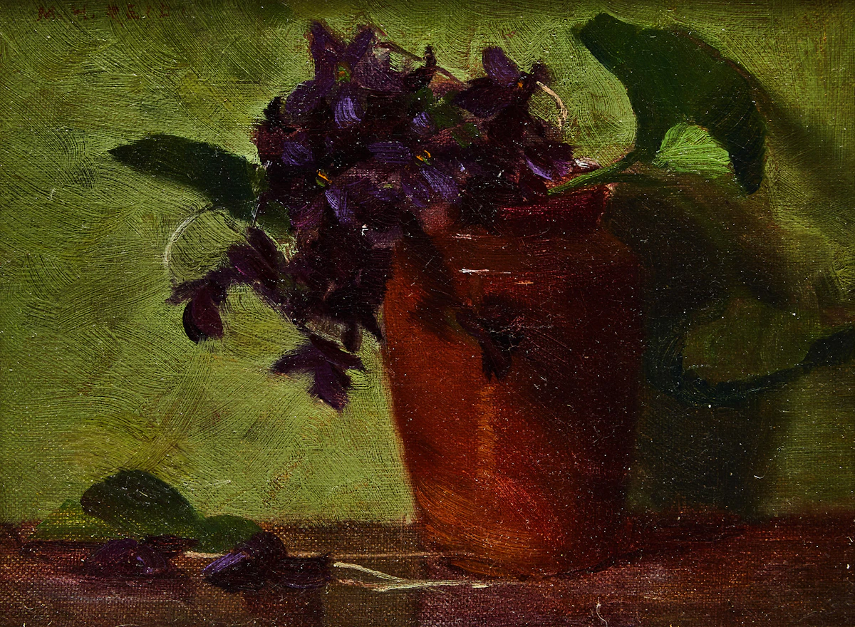 Mary Heister Reid, African Violets, oil on canvas, circa 1895