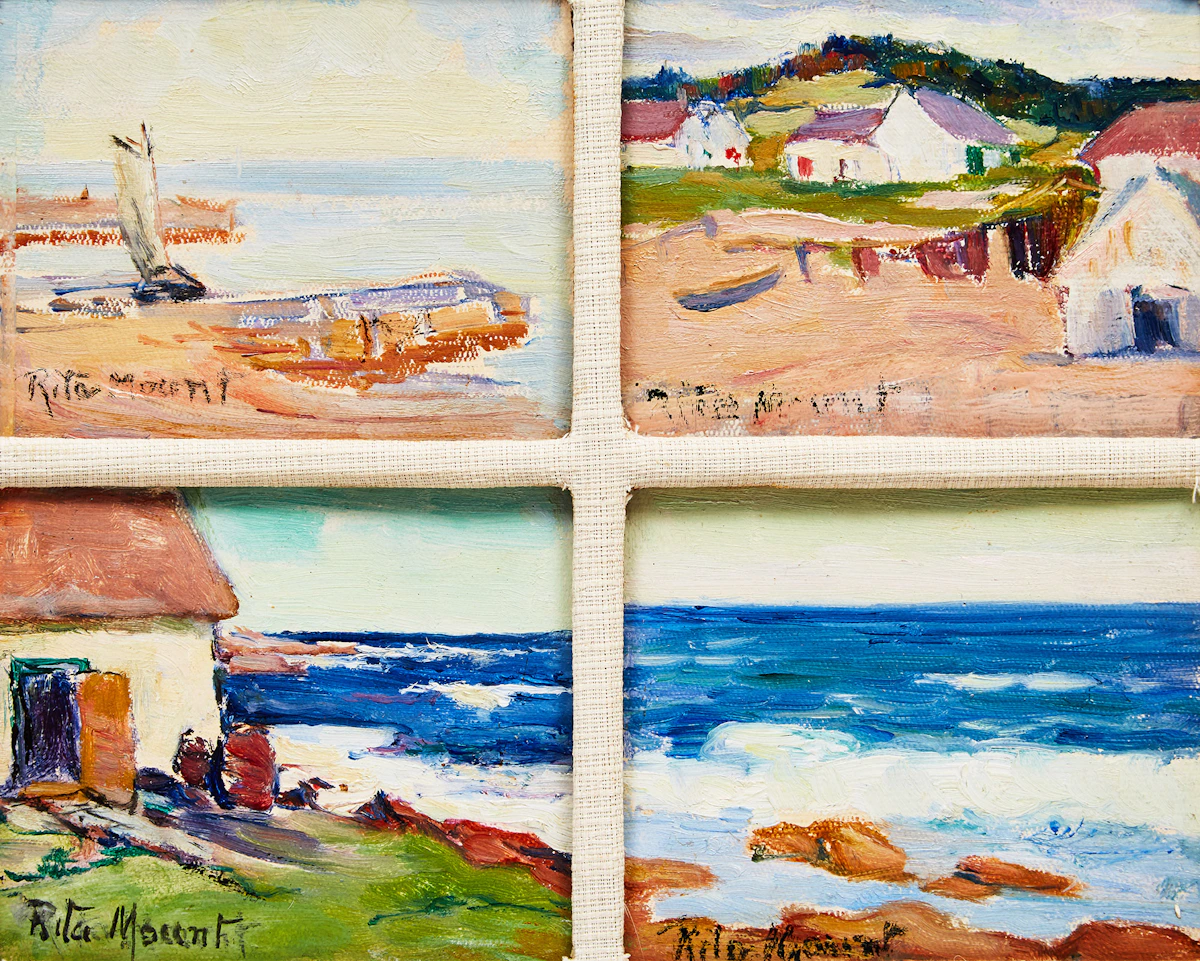Rita Mount, Gaspé Coast (four landscapes), oils on canvas board