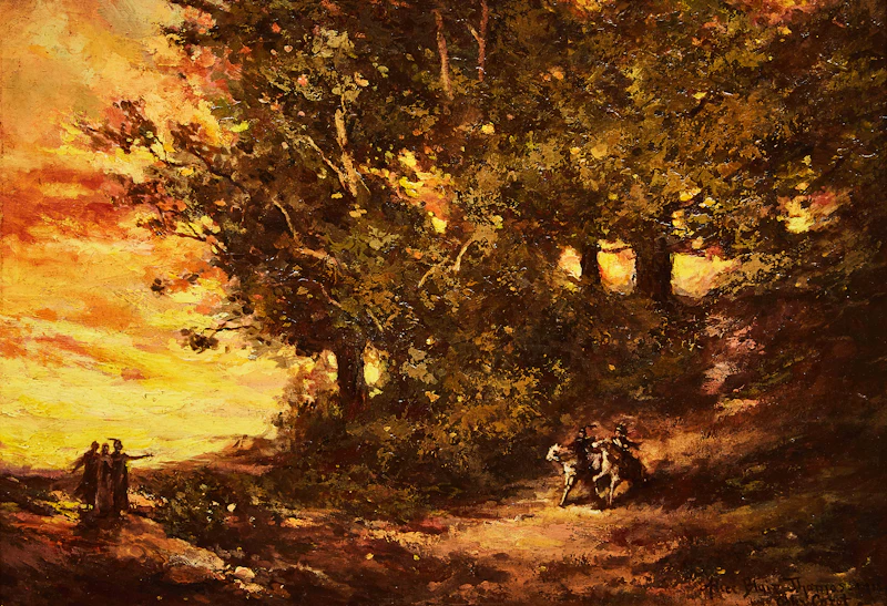 Macbeth, Paysage (Macbeth Landscape) (After Jean-Baptiste Camille Corot) by Alice Blair Pollard Thomas
