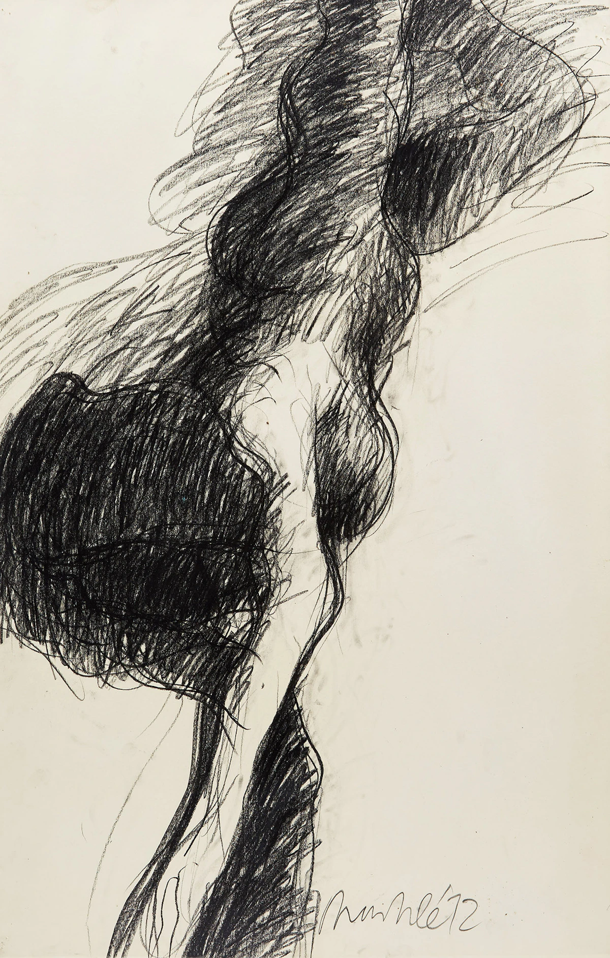 Robert Markle, Untitled (C-1), conte on paper, 1972