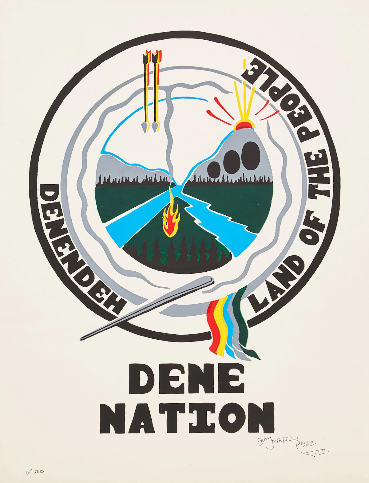 Unidentified First Nations Artist, Dene Nation; Leonard, pair of silkscreen prints, 1982