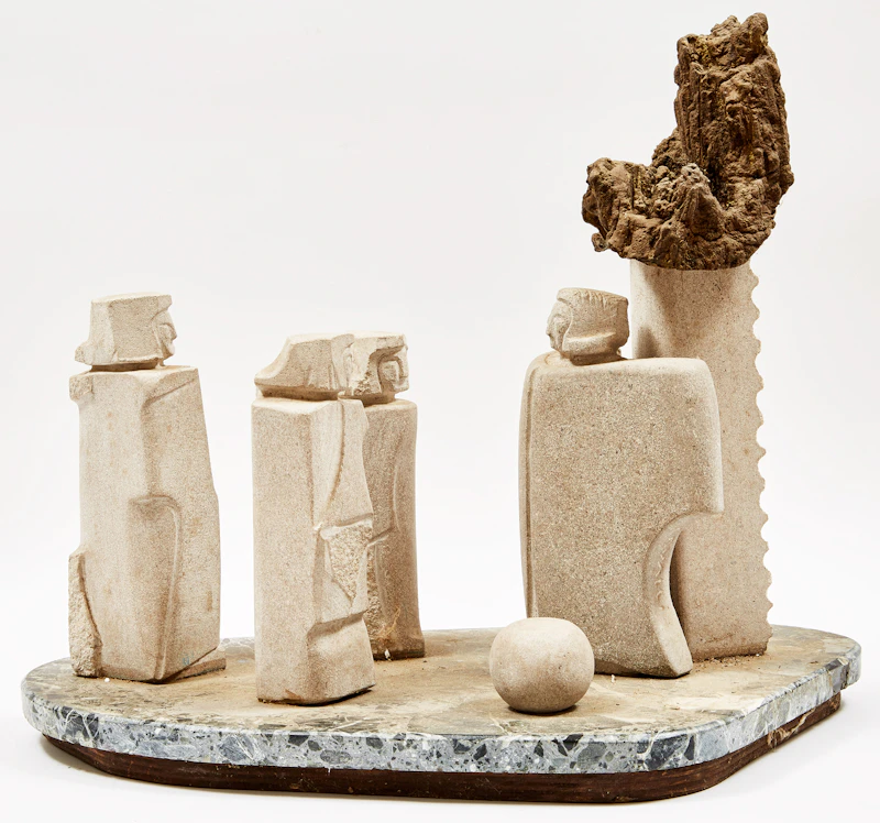 Roger Cavalli, Untitled Figural Grouping, mixed stone