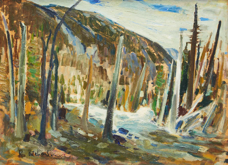 René Richard, Les Brûlés - Côte-Nord, oil on board