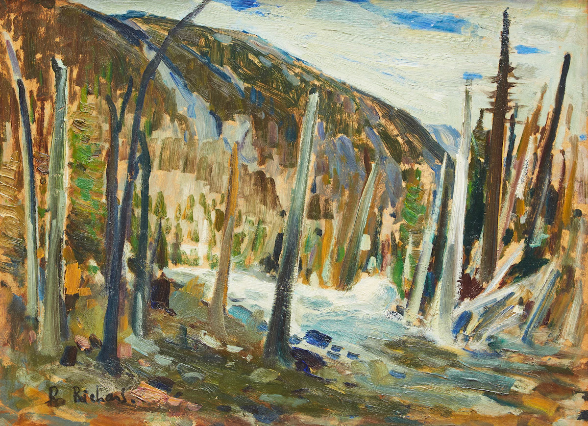 René Richard, Les Brûlés - Côte-Nord, oil on board