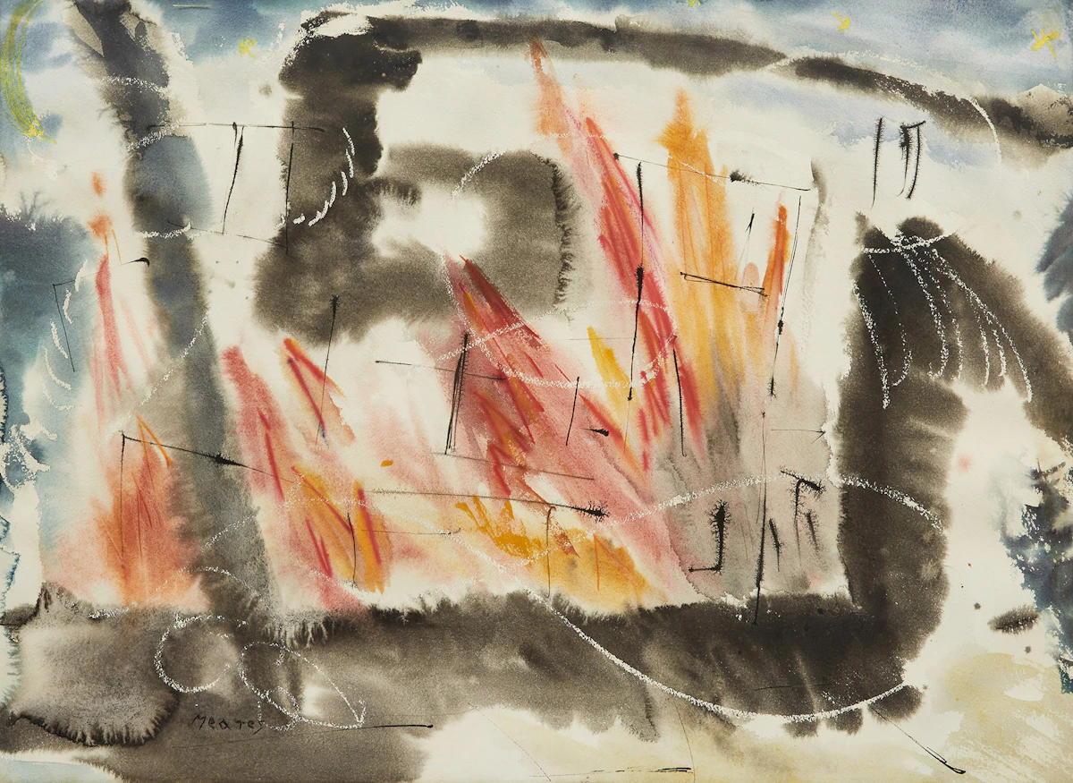 Hermina (Ina) Meares, Conflagration, watercolour