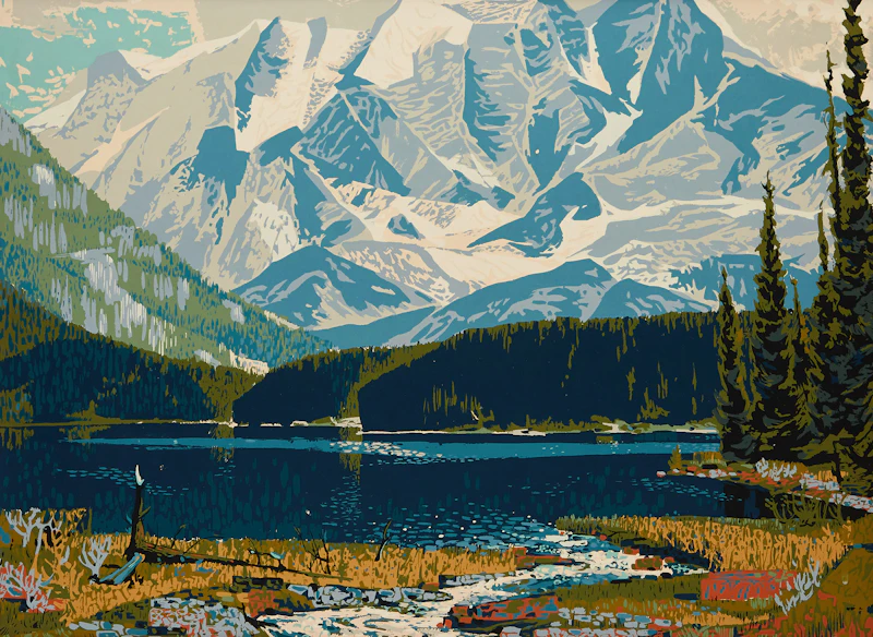 Alan Caswell Collier, Emerald Lake , sampson-matthews silkscreen