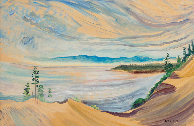 Emily Carr, Untitled (Strait of Juan de Fuca from the Gravel Pit) June, 1936, oil on paper