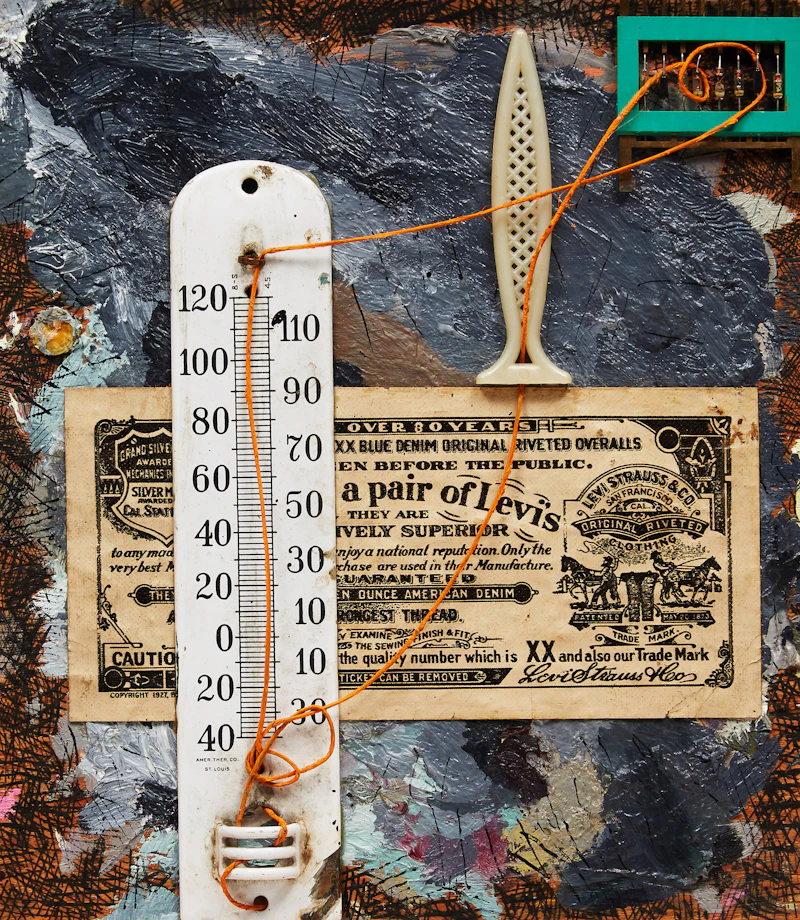 Harold Barling Town, Heat Seat , mixed media collage on panel
