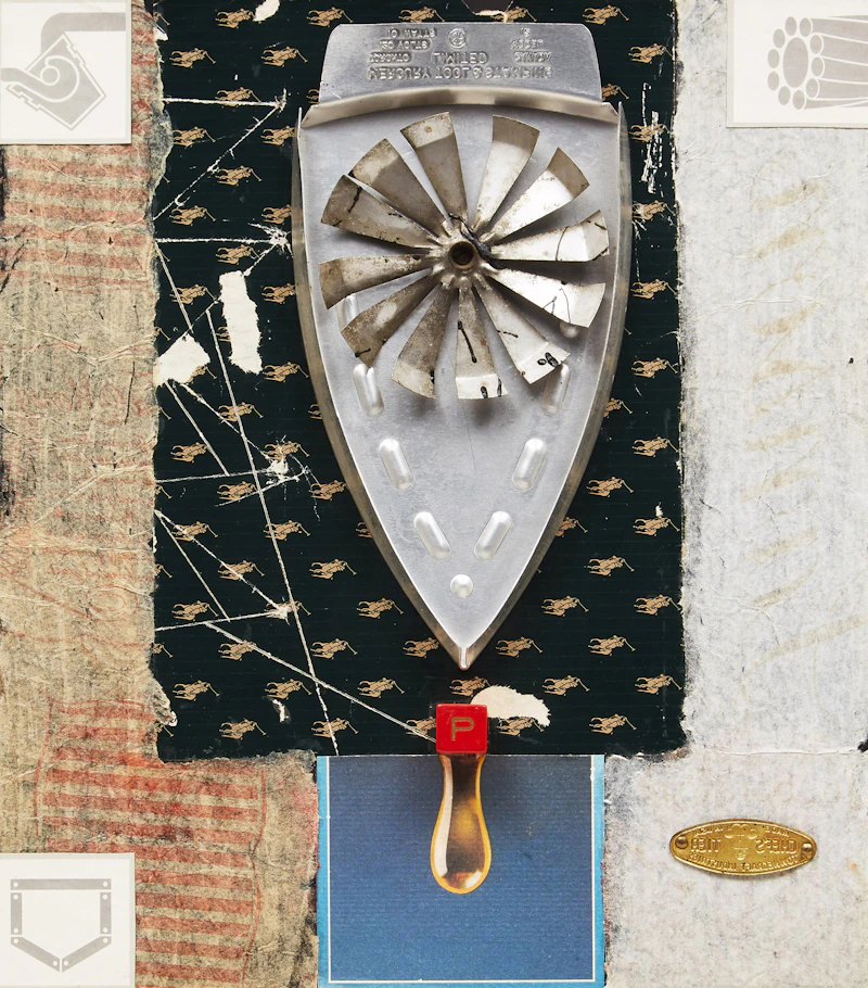 Harold Barling Town, You Cannot Iron a Drip, mixed media collage on panel