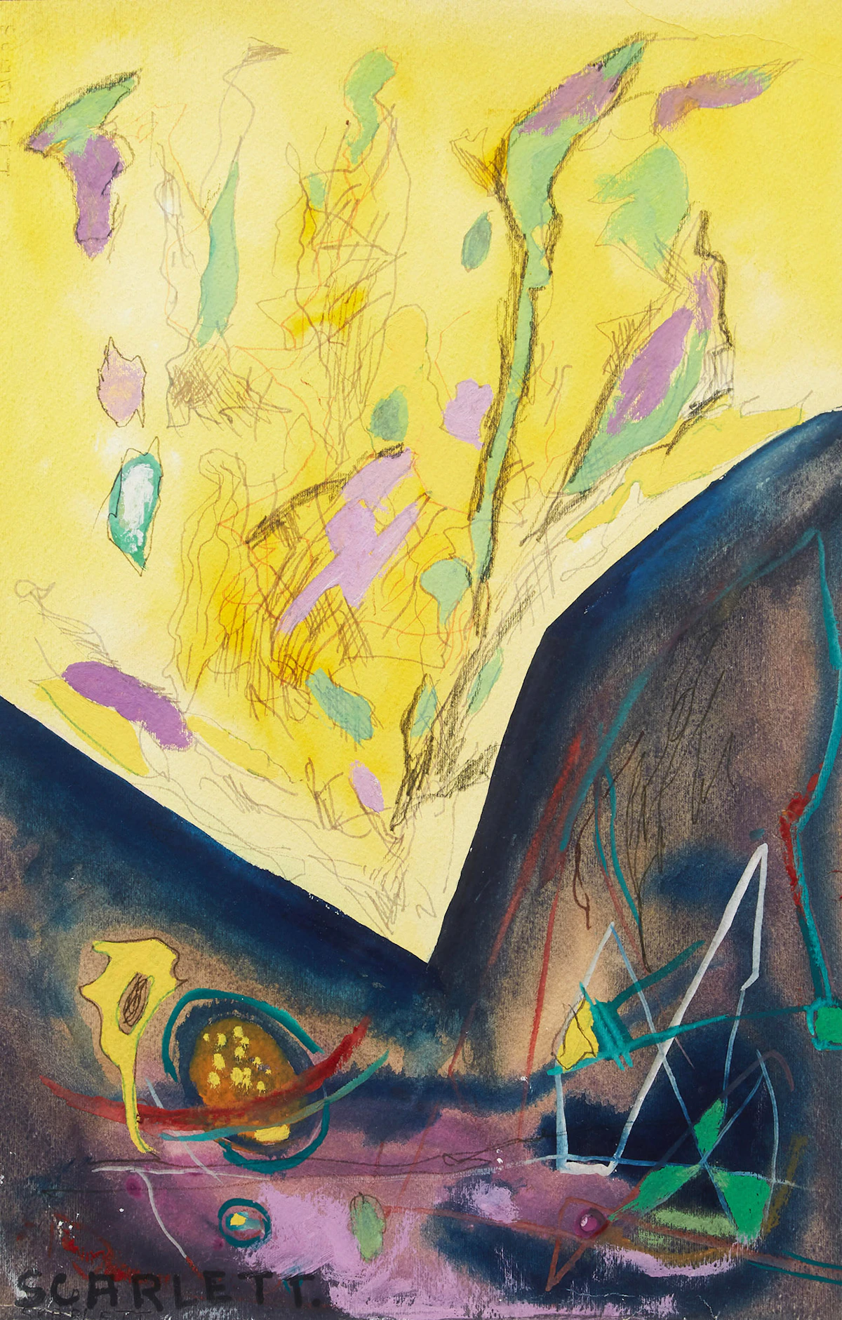 Rolph Scarlett, Untitled Abstraction, gouache on paper