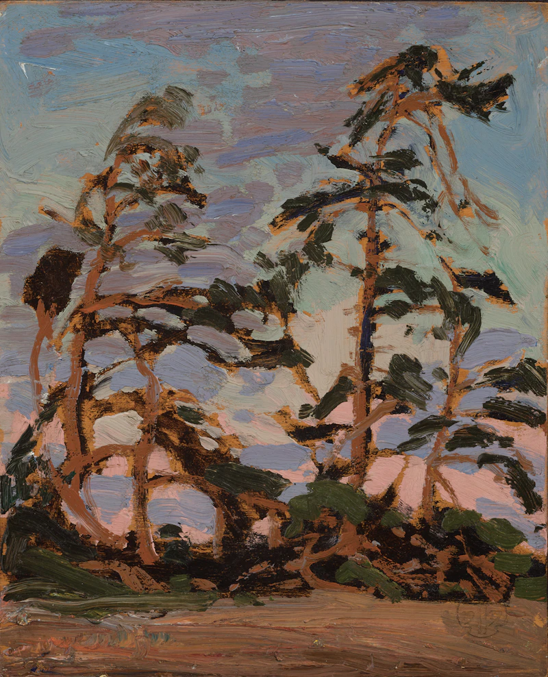 Tom Thomson, Evening, Pine Island, oil on panel
