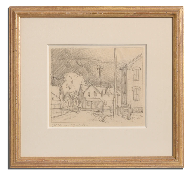 Alfred Joseph Casson, Sketch for “Thunderstorm”, graphite drawing, 1932 - view 2