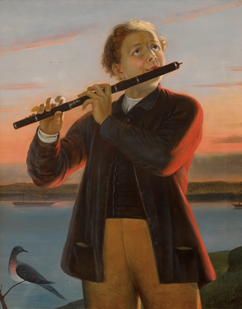 Le flûtiste (The Flute Player) by Antoine Sebastian Plamondon