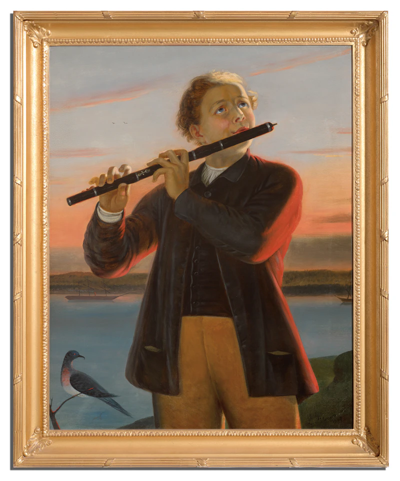 Antoine Sebastian Plamondon, Le flûtiste (The Flute Player), oil on canvas, 1868 - view 2