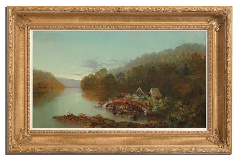 Frances Anne Hopkins, Voyageurs Encampment (Camp Scene on the Ottawa), oil on canvas - view 2