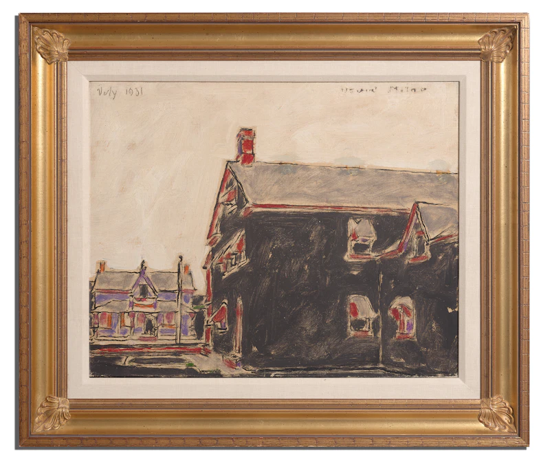 David Brown Milne, Hotel and Butcher Shop (Queen’s Hotel on a Dark Day), oil on canvas, 1931 - view 2