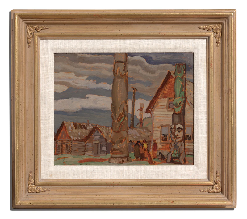 Alexander Young Jackson, Totem Poles, Kitwanga, oil on panel, 1926 - view 2