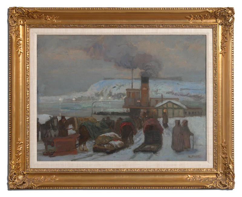 Robert Wakeham Pilot, Meeting the Ferry at Quebec (circa 1924), oil on canvas, circa 1924 - view 2