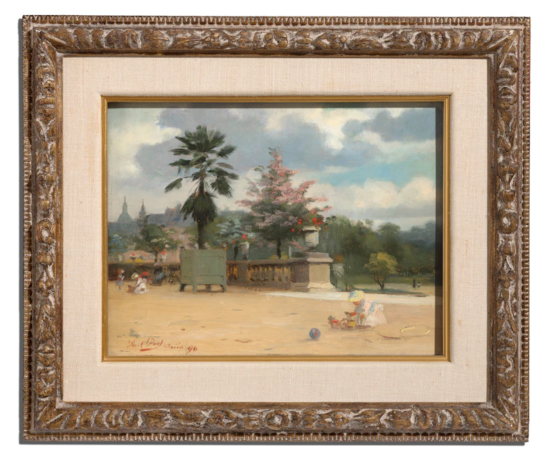 Paul Peel, The Luxembourg Gardens, Paris II, oil on board, 1890 - view 2