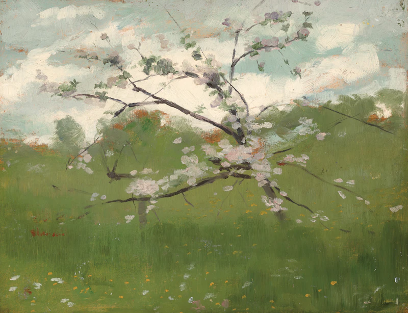 Paul Peel, The Luxembourg Gardens, Paris II, oil on board, 1890 - view 3