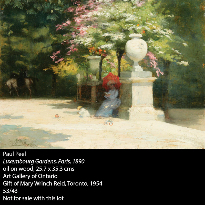Paul Peel, The Luxembourg Gardens, Paris II, oil on board, 1890 - view 5