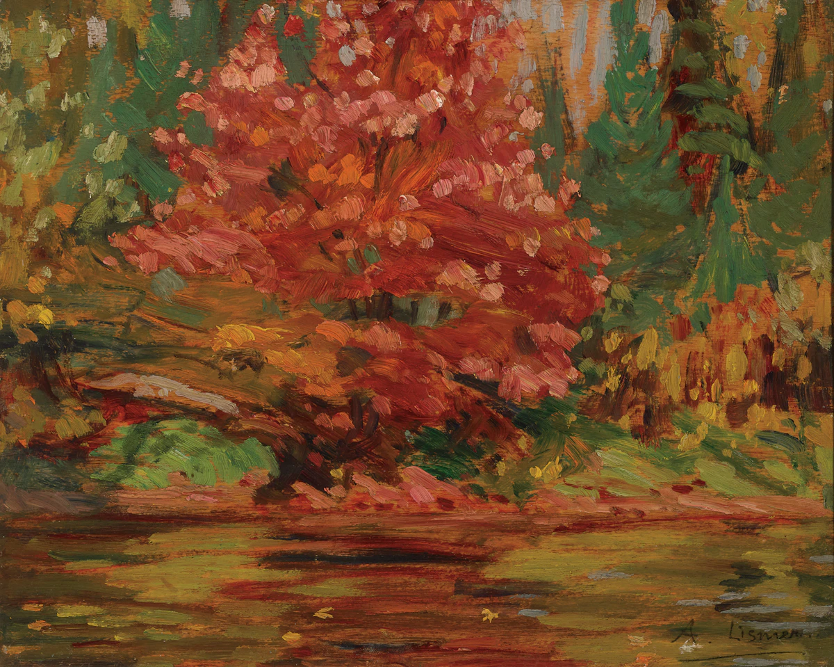 Arthur Lismer, Autumn in Algonquin (1914), oil on panel, 1914