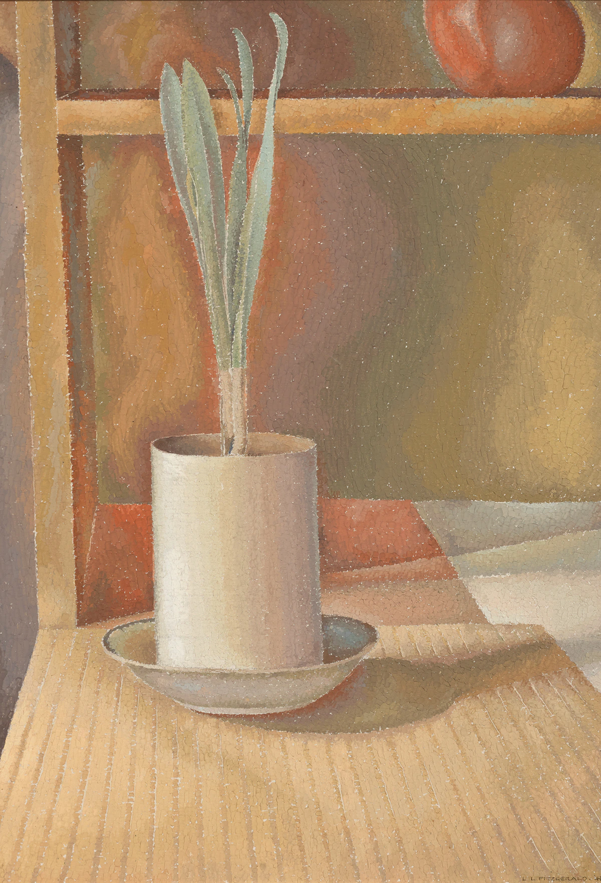 Lionel LeMoine FitzGerald, Still Life with Plant, oil on canvas mounted on board, 1948