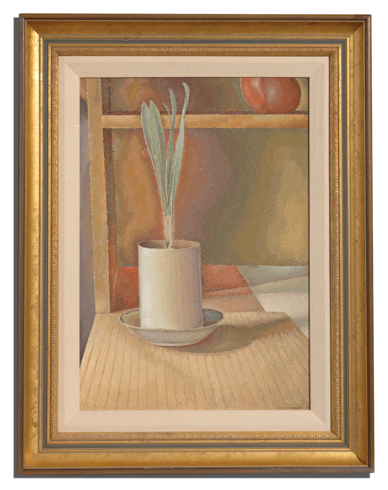 Lionel LeMoine FitzGerald, Still Life with Plant, oil on canvas mounted on board, 1948 - view 2