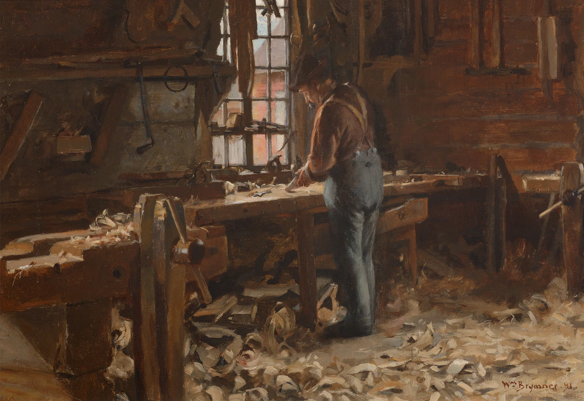 William Brymner, The Carpenter’s Shop, oil on canvas, 1891