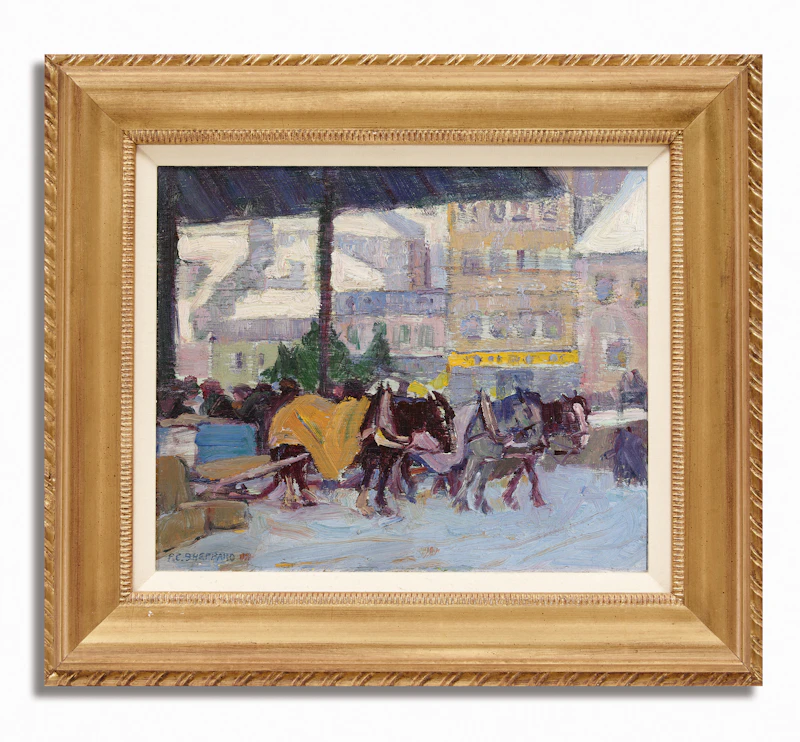 Peter Clapham Sheppard, Bonsecours Market, Montreal, oil on board - view 2