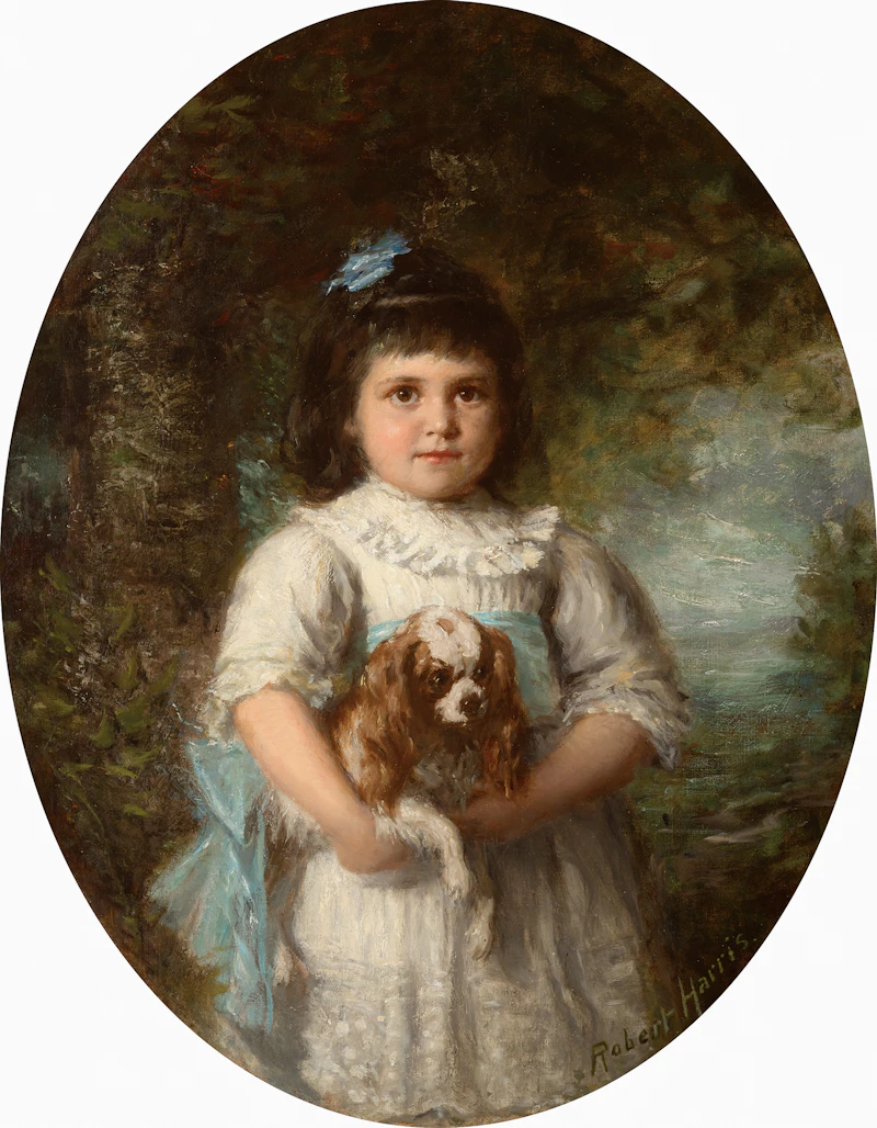 Robert Harris, Portrait of Miss Georgina Smithers with Her Pet (circa 1904), oil on canvas